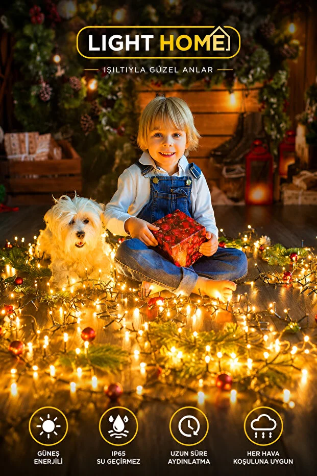 2 Adet 100 LED 12 Metre Kablolu Güneş Enerjili Peri LED Işık Seti | Toplam 200 LED 24 Metre | 8 Mod | IP65 Dış 2 Adet 100 LED 12 Metre Kablolu Güneş Enerjili Peri LED Işık Seti | Toplam 200 LED 24 Metre | 8 Mod | IP65 Dış